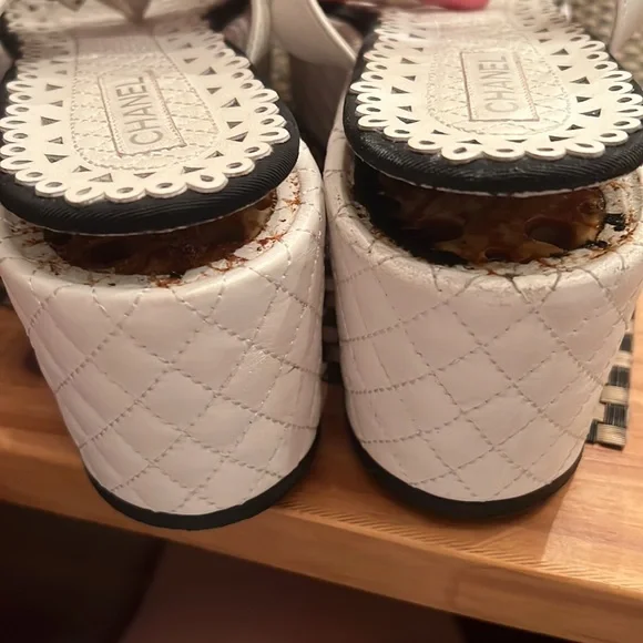 100% Authentic Chanel Quilted Platform Sandals - Picture 5 of 11